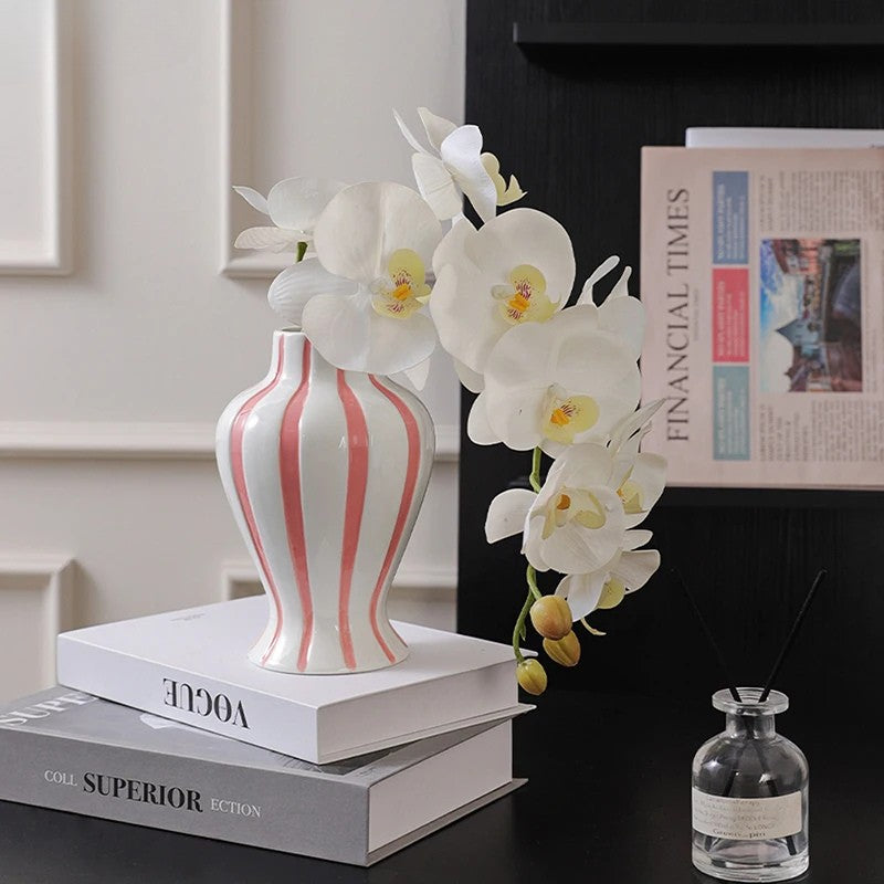 Colorful Striped Ceramic Vase
