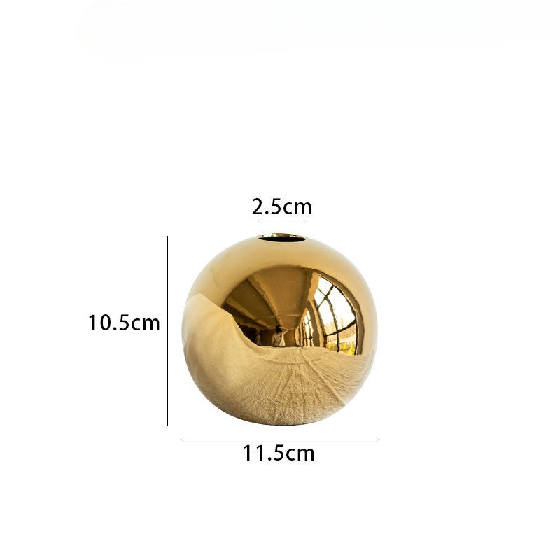 Golden Sphere Ceramic Vase