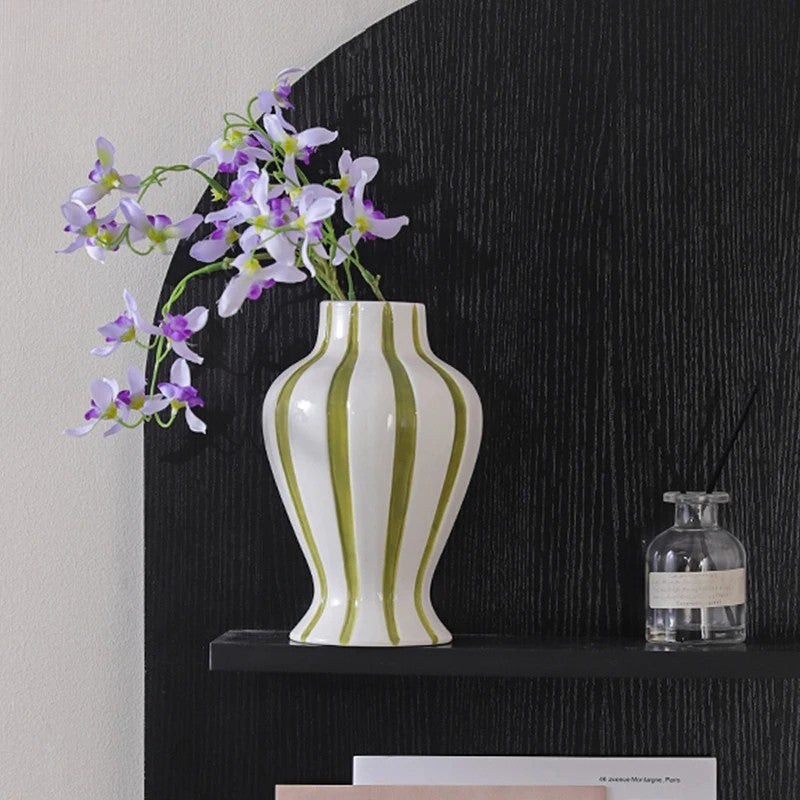 Colorful Striped Ceramic Vase