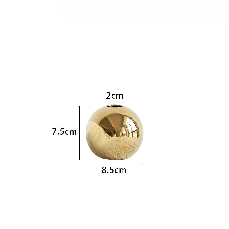 Golden Sphere Ceramic Vase