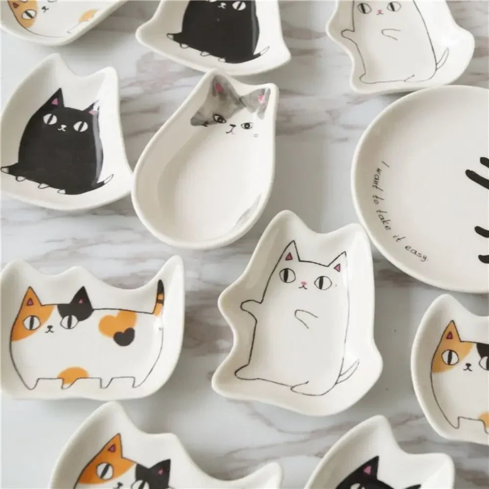 Cute Kitten Ceramic Dipping Plate