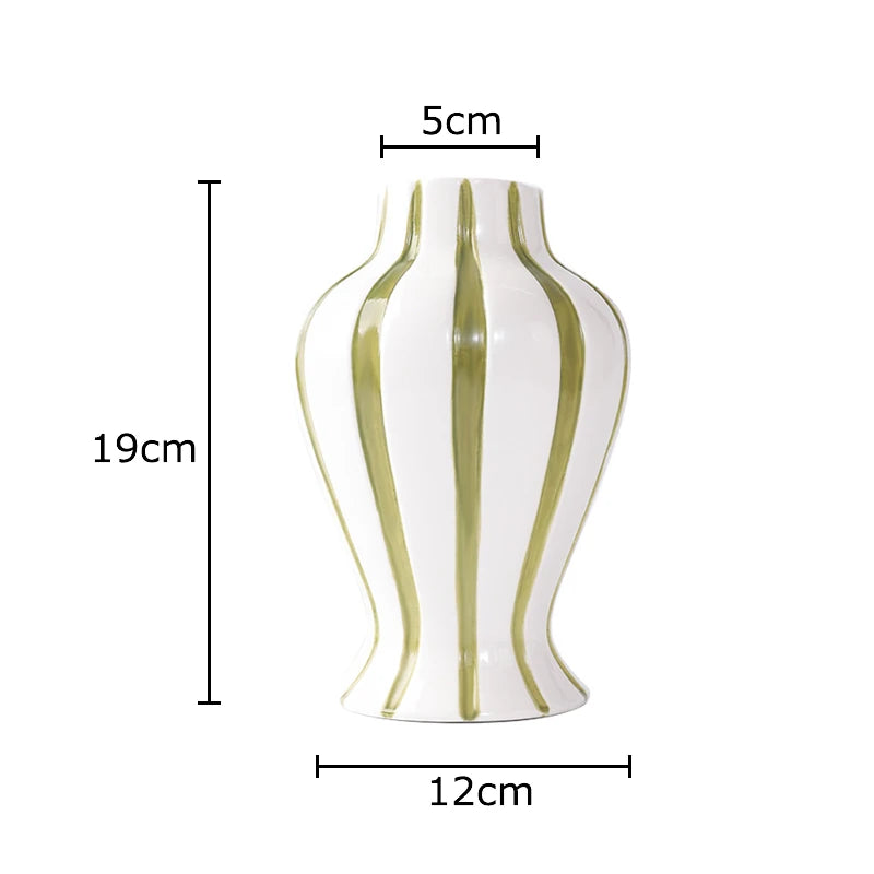 Colorful Striped Ceramic Vase