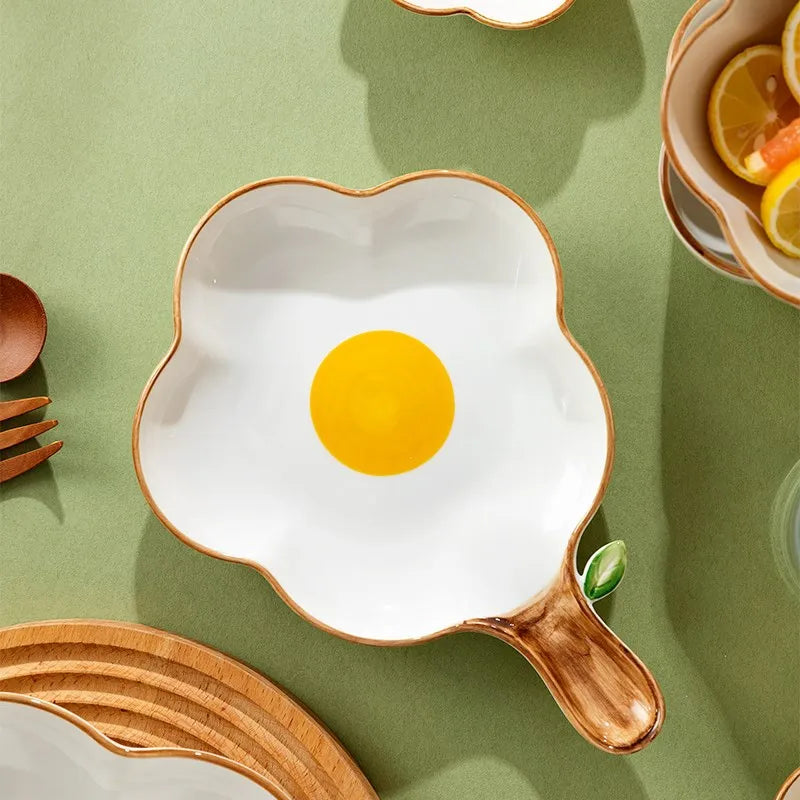 Modern Irregular Ceramic Egg Plate