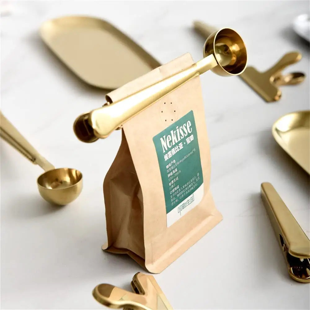 Coffee Powder Scoop with Sealing Clip