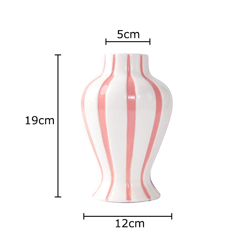 Colorful Striped Ceramic Vase