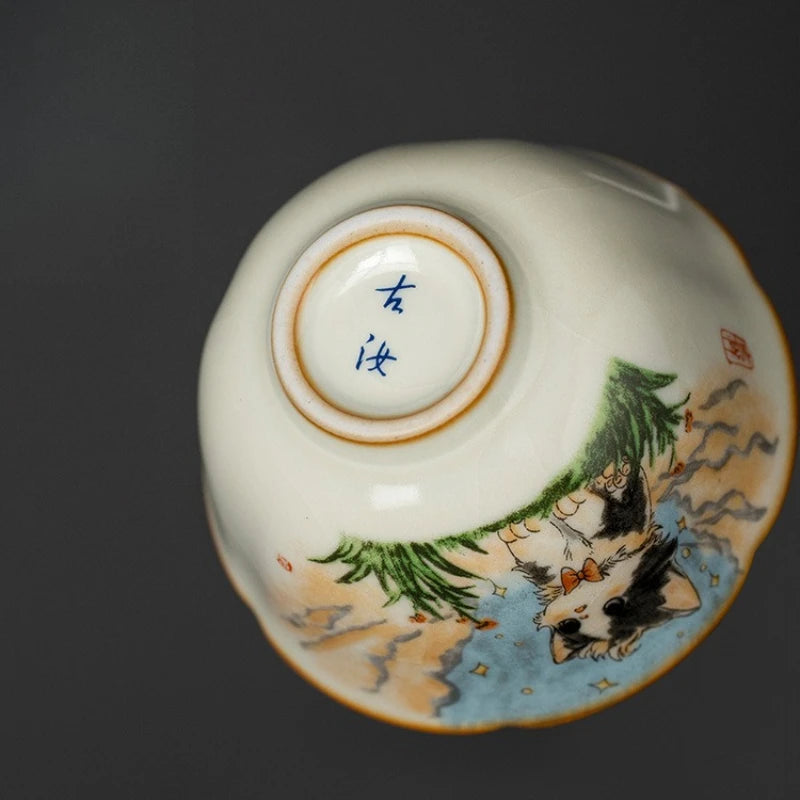Retro Cat Ceramic Tea Cup