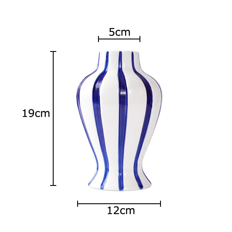 Colorful Striped Ceramic Vase
