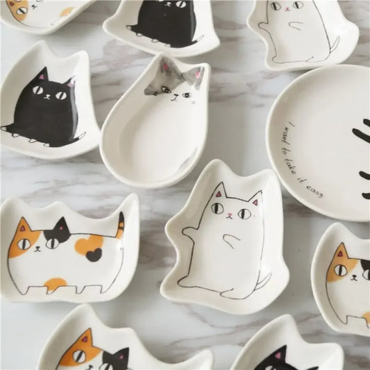 Cute Kitten Ceramic Dipping Plate